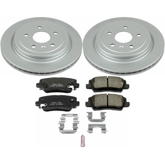 PowerStop Genuine Geomet Coated Rotor and Low-Dust Ceramic Brake Pad Kit