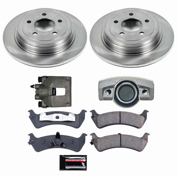 PowerStop OE Stock Replacement Low-Dust Ceramic Brake Pad, Rotor and Caliper Kit