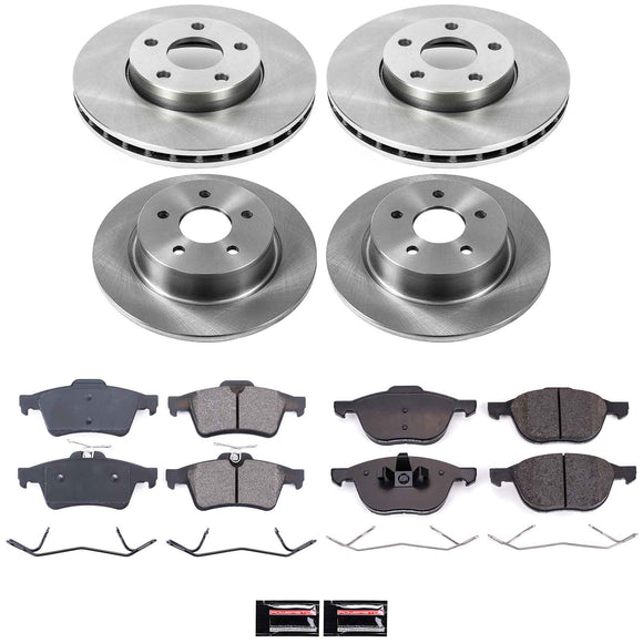 PowerStop OE Stock Replacement Low-Dust Ceramic Brake Pad and Rotor Kit
