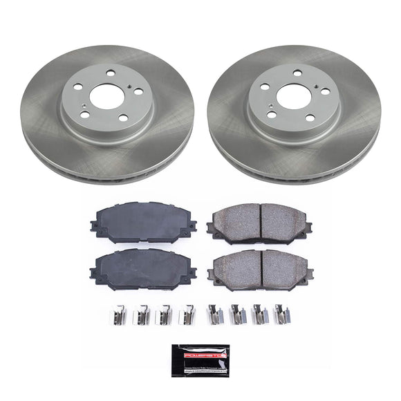 PowerStop Semi-Coated Rotor and Low-Dust Ceramic Brake Pad Kit