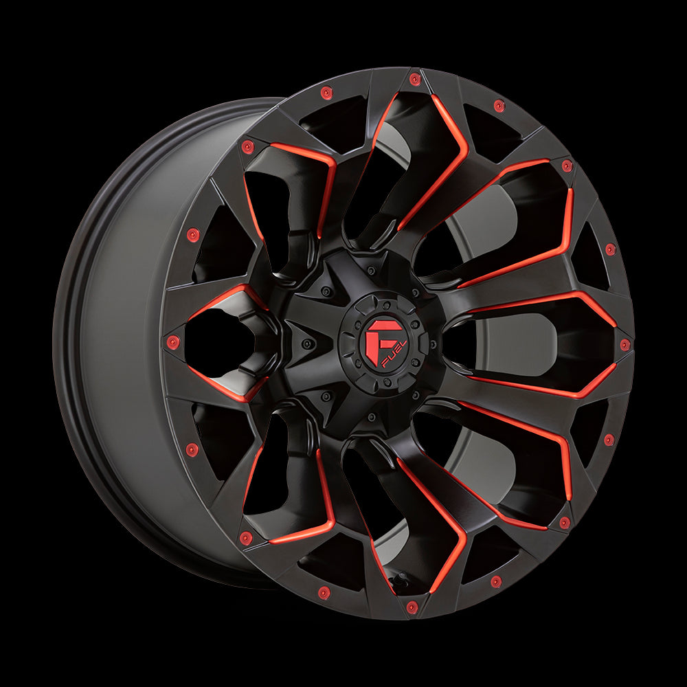 20X9 Fuel D787 Assault Matte Black Red Milled 5X139.7/5X150 ET1 wheel/rim