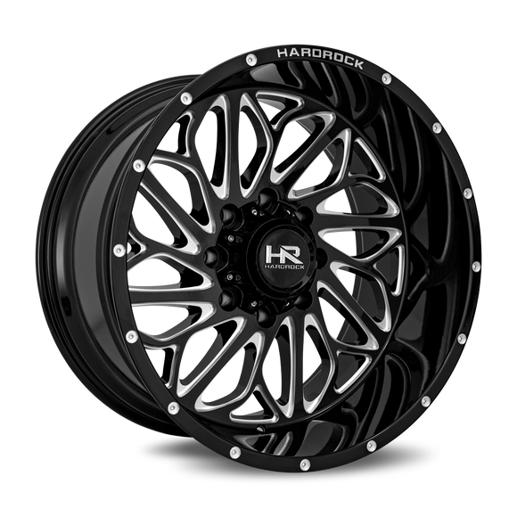 22x12 Hardrock BlackTop Xposed Gloss Black Milled 5x127 ET-51 wheel/rim