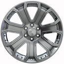 22" Replica CV93B fits Chevy Silverado 22x9 Hyper Black with Chrome Insert