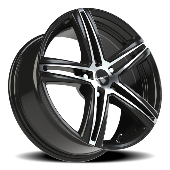 17X7.5 Vision 640 Nitrous Black Machined Face Wheel 5x100 ET40 Rim