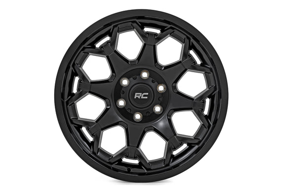 20x9 Rough Country 80 Series Semi Gloss Black Wheel 6x5.5 ET0 CB