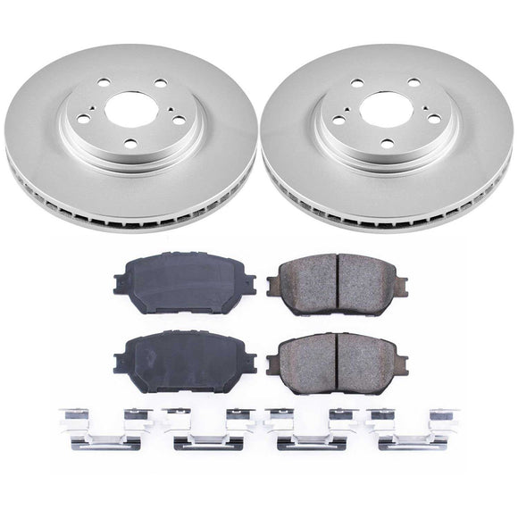 PowerStop Genuine Geomet Coated Rotor and Low-Dust Ceramic Brake Pad Kit