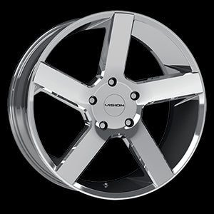 22x9.5 Vision 472V Switchback Chrome 6x114.3 6x4.5 ET15 Wheel Rim