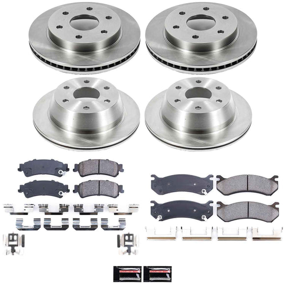 PowerStop OE Stock Replacement Low-Dust Ceramic Brake Pad and Rotor Kit