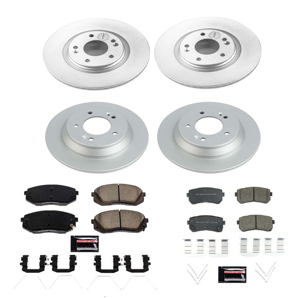 PowerStop Genuine Geomet Coated Rotor and Low-Dust Ceramic Brake Pad Kit