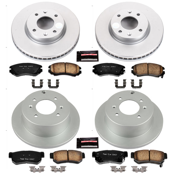 PowerStop Genuine Geomet Coated Rotor and Low-Dust Ceramic Brake Pad Kit