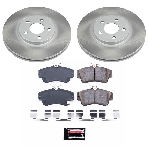 PowerStop Semi-Coated Rotor and Low-Dust Ceramic Brake Pad Kit