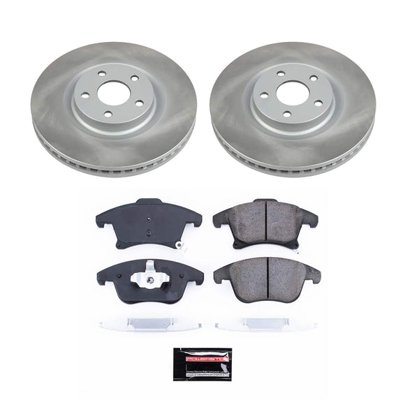 PowerStop Semi-Coated Rotor and Low-Dust Ceramic Brake Pad Kit