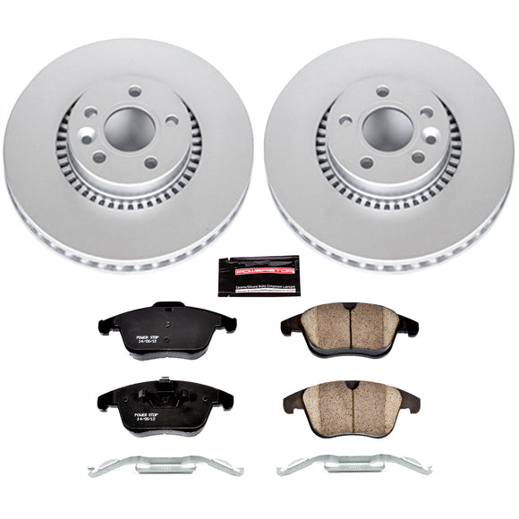 PowerStop Genuine Geomet Coated Rotor and Carbon-Fiber Ceramic Brake Pad Kit
