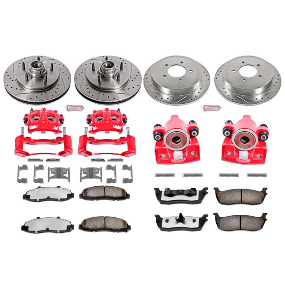 PowerStop Z36 Truck and SUV Ceramic Brake Pad, Drilled & Slotted Rotor, and Cali