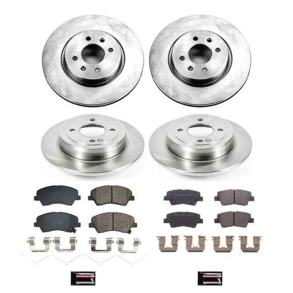 PowerStop OE Stock Replacement Low-Dust Ceramic Brake Pad and Rotor Kit
