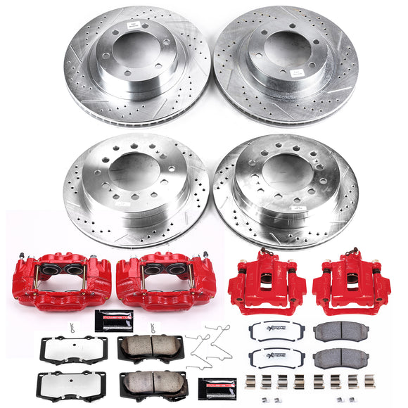 PowerStop Z36 Truck and SUV Ceramic Brake Pad, Drilled & Slotted Rotor, and Cali