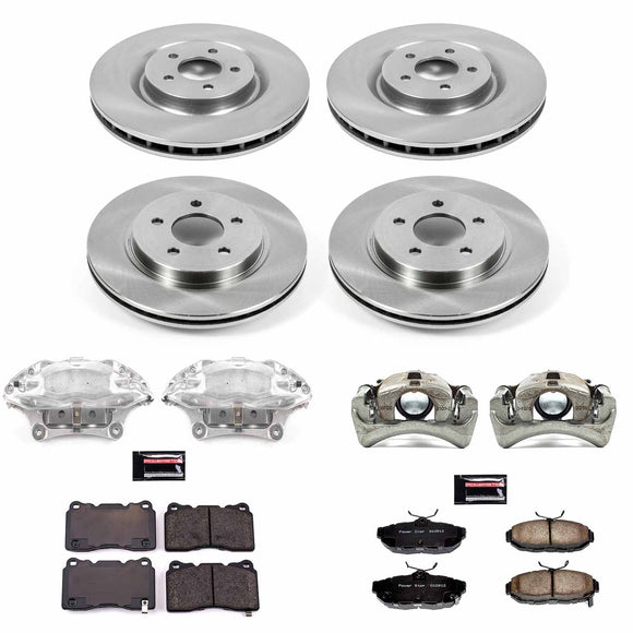PowerStop OE Stock Replacement Low-Dust Ceramic Brake Pad, Rotor and Caliper Kit