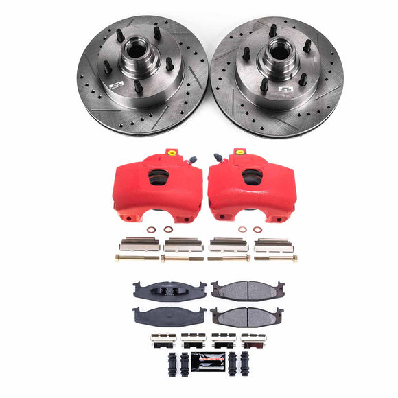 PowerStop Z23 Daily Driver Carbon-Fiber Ceramic Pads Drilled & Slotted Rotor & C