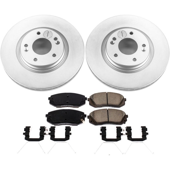 PowerStop Genuine Geomet Coated Rotor and Low-Dust Ceramic Brake Pad Kit