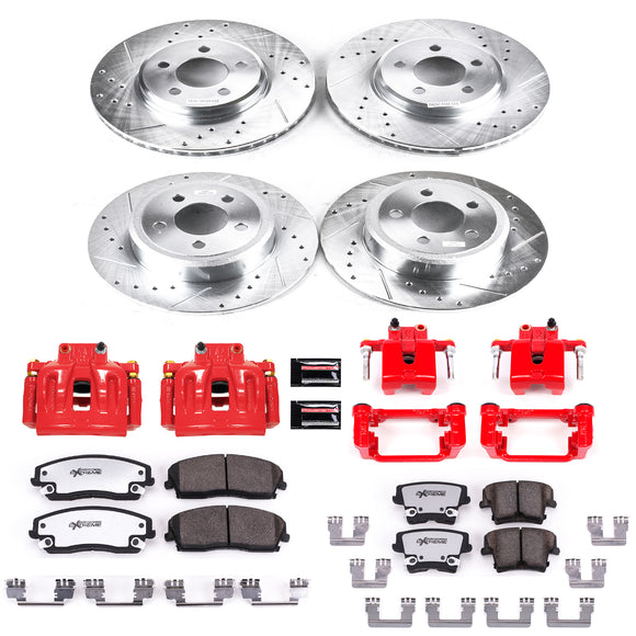 PowerStop Z26 Street Performance Ceramic Brake Pad, Drilled Slotted Rotor, and C