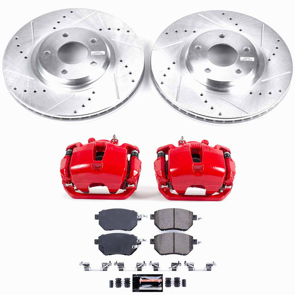 PowerStop Z23 Daily Driver Carbon-Fiber Ceramic Pads Drilled & Slotted Rotor & C