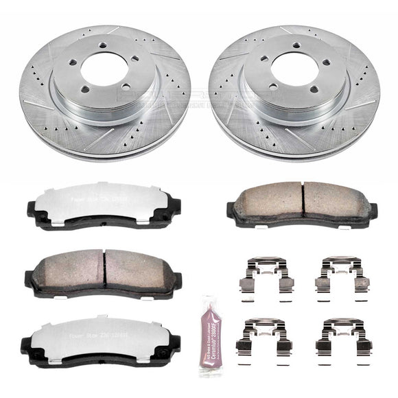 PowerStop Z36 Carbon-Fiber Ceramic Brake Pad with Drilled and Slotted Rotor Kit