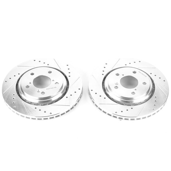 PowerStop Evolution Drilled Slotted Rotors Pair Front For Honda Odyssey