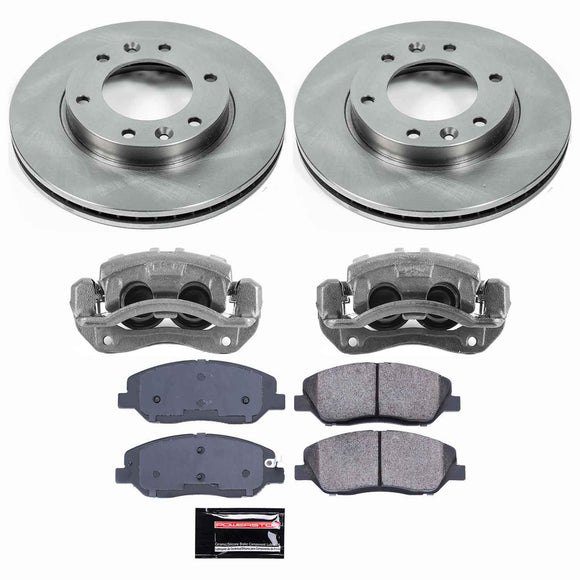 PowerStop OE Stock Replacement Low-Dust Ceramic Brake Pad, Rotor and Caliper Kit
