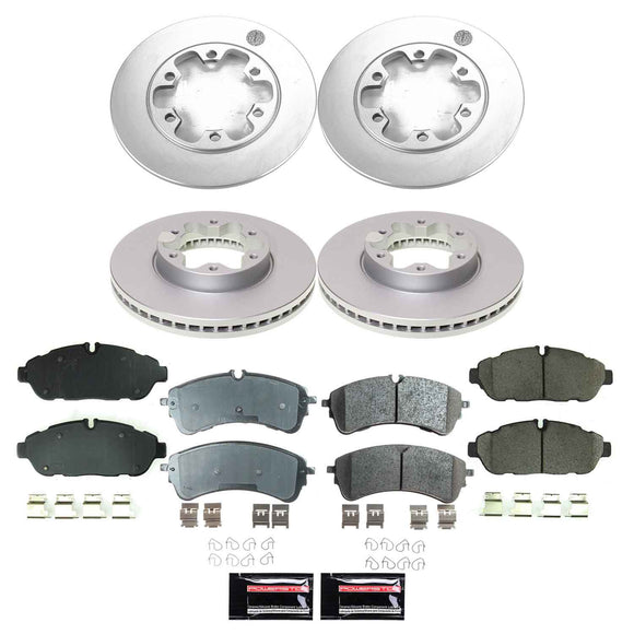 PowerStop Genuine Geomet Coated Rotor and Low-Dust Ceramic Brake Pad Kit