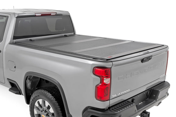 Rough Country Hard Tri-Fold Flip Up Bed Cover 6'9" Bed For Chevy GMC 2500 20-25