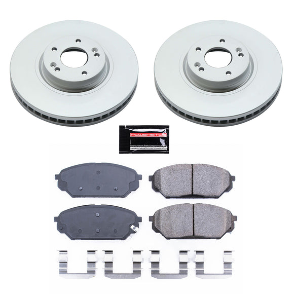 PowerStop Genuine Geomet Coated Rotor and Low-Dust Ceramic Brake Pad Kit