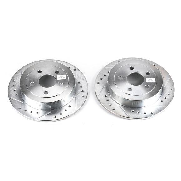 PowerStop Evolution Drilled Slotted Rotors Pair Rear For Dodge Neon
