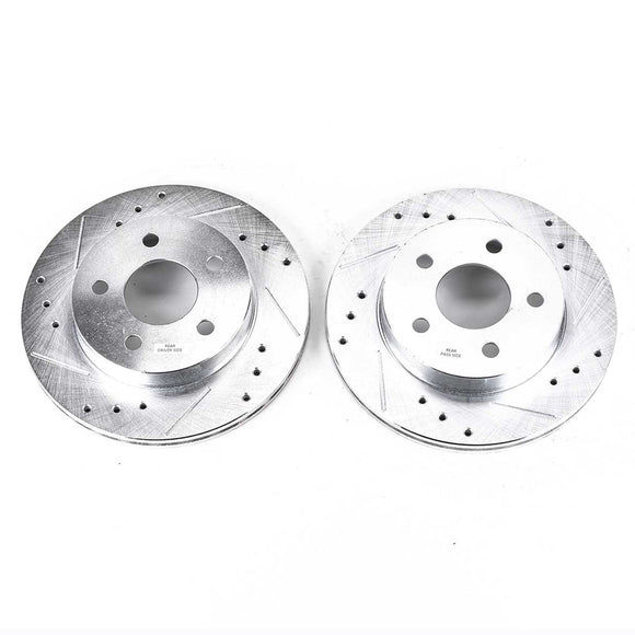 PowerStop Evolution Drilled Slotted Rotors Pair Rear For Ford Thunderbird