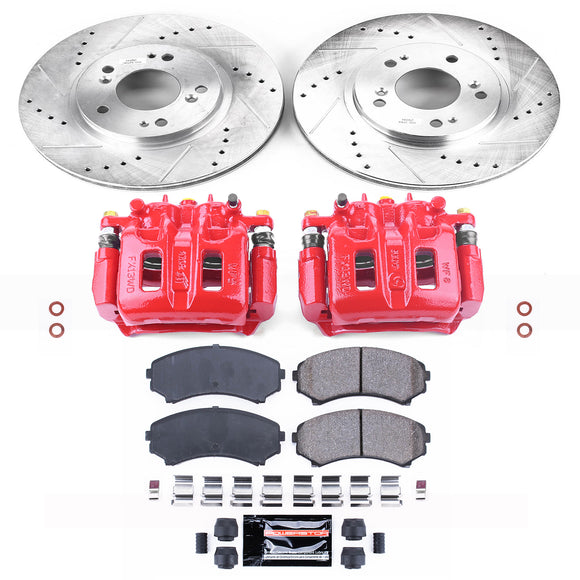 PowerStop Z23 Daily Driver Carbon-Fiber Ceramic Pads Drilled & Slotted Rotor & C