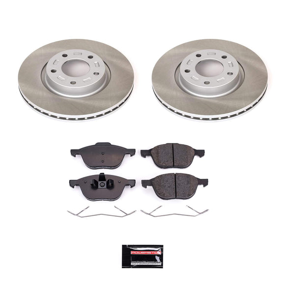 PowerStop Semi-Coated Rotor and Low-Dust Ceramic Brake Pad Kit