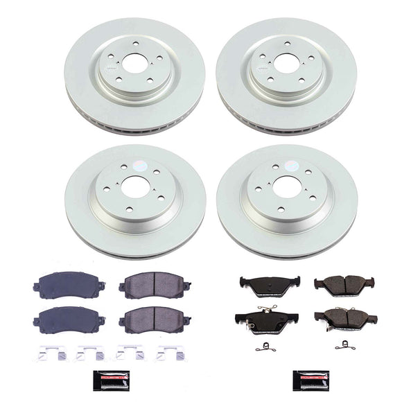 PowerStop Genuine Geomet Coated Rotor and Low-Dust Ceramic Brake Pad Kit