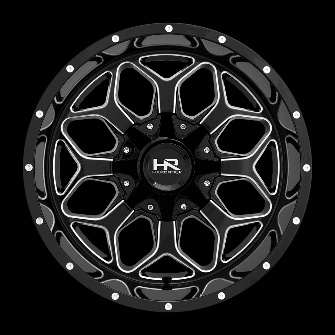 20x12 Hardrock Indestructible Black/Milled 6x135/139.7 ET-51 wheel/rim