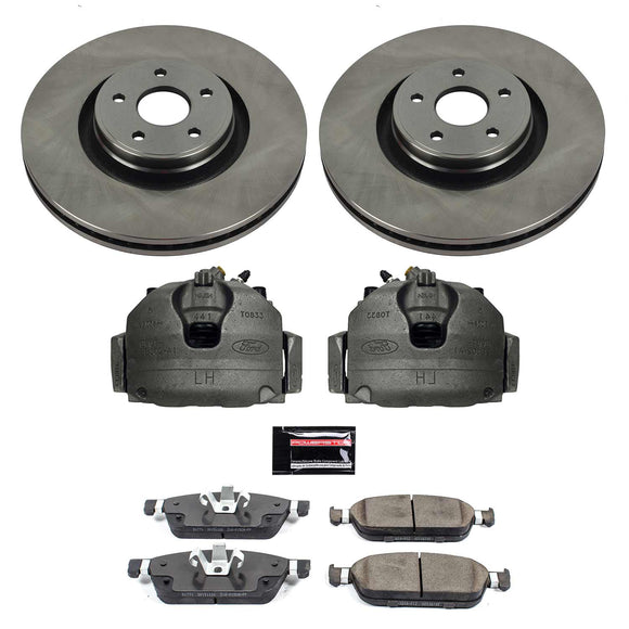 PowerStop OE Stock Replacement Low-Dust Ceramic Brake Pad, Rotor and Caliper Kit