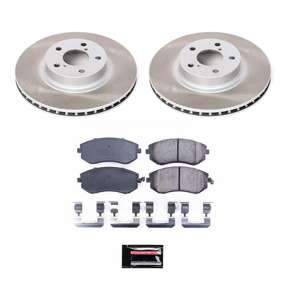 PowerStop Semi-Coated Rotor and Low-Dust Ceramic Brake Pad Kit