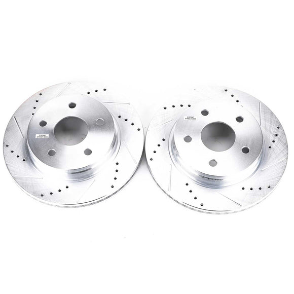 PowerStop Evolution Drilled Slotted Rotors Pair Front For Dodge Ram 1500
