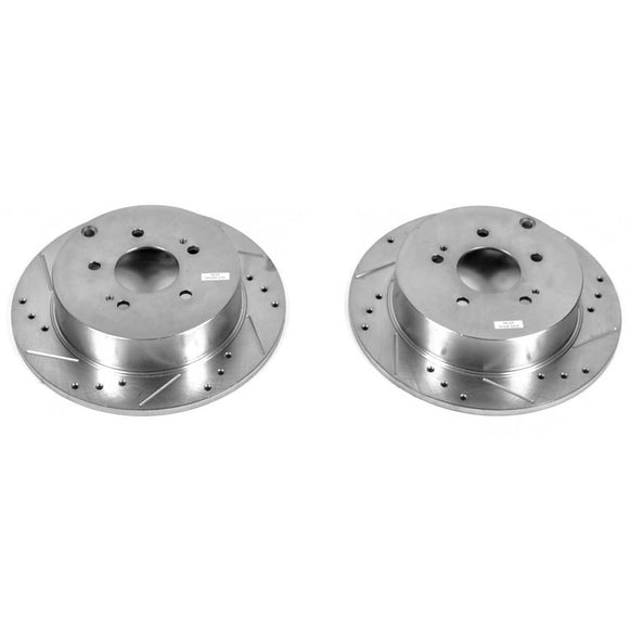 PowerStop Evolution Drilled Slotted Rotors Pair Rear For Mitsubishi Endeavor