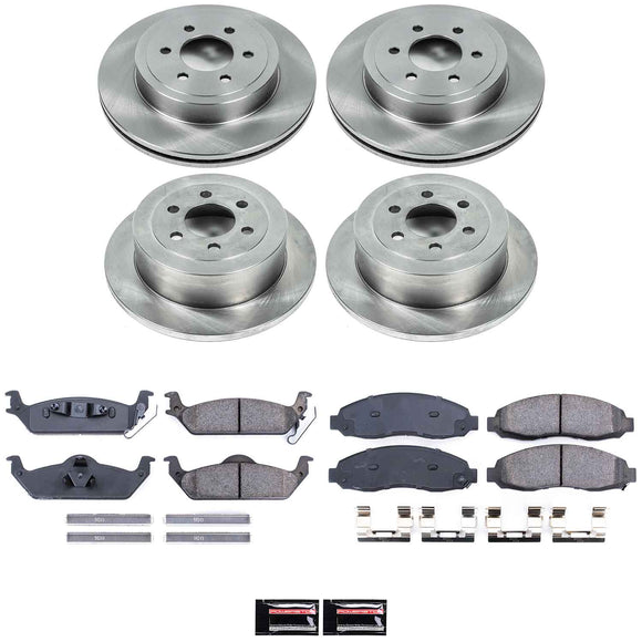 PowerStop OE Stock Replacement Low-Dust Ceramic Brake Pad and Rotor Kit