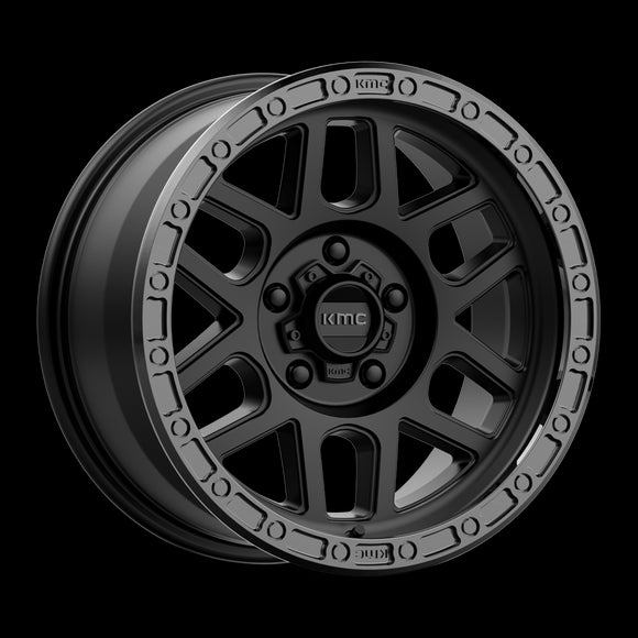 18X9 KMC KM544 MESA Satin Black With Gloss Black Lip 5X150 ET25 wheel/rim