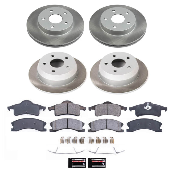 PowerStop Semi-Coated Rotor and Low-Dust Ceramic Brake Pad Kit