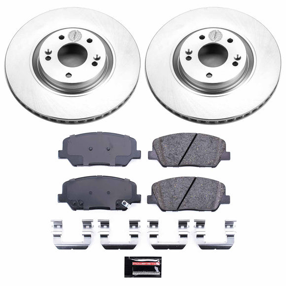 PowerStop Genuine Geomet Coated Rotor and Low-Dust Ceramic Brake Pad Kit