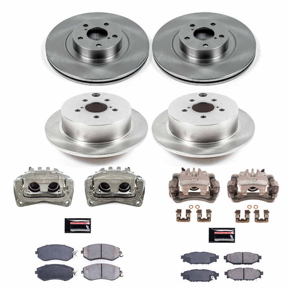 PowerStop OE Stock Replacement Low-Dust Ceramic Brake Pad, Rotor and Caliper Kit