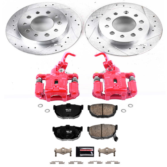 PowerStop Z23 Daily Driver Carbon-Fiber Ceramic Pads Drilled & Slotted Rotor & C