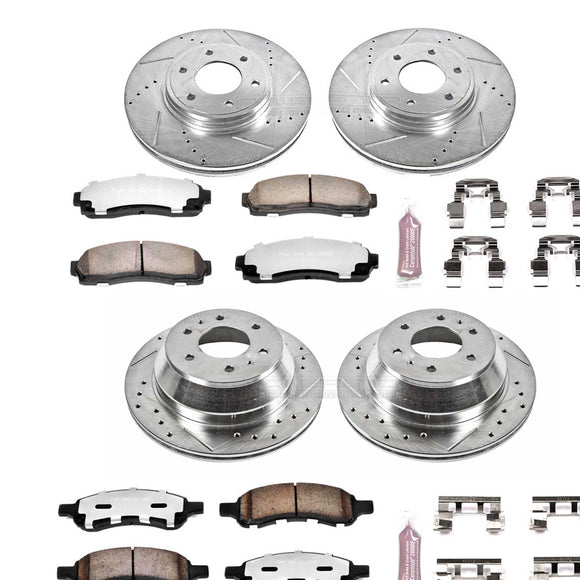 PowerStop Z36 Carbon-Fiber Ceramic Brake Pad with Drilled and Slotted Rotor Kit