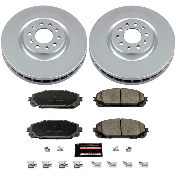 PowerStop Genuine Geomet Coated Rotor and Low-Dust Ceramic Brake Pad Kit