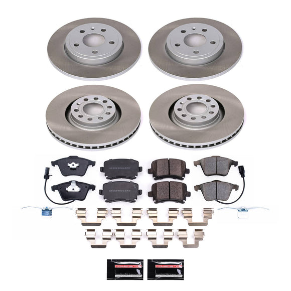 PowerStop Semi-Coated Rotor and Low-Dust Ceramic Brake Pad Kit